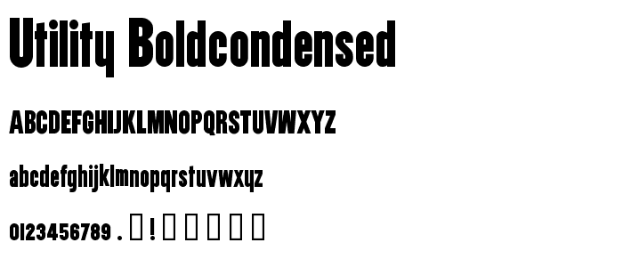 Utility BoldCondensed font